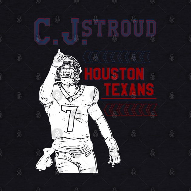 C.J. Stroud || Houston Texans || White retro by Aloenalone